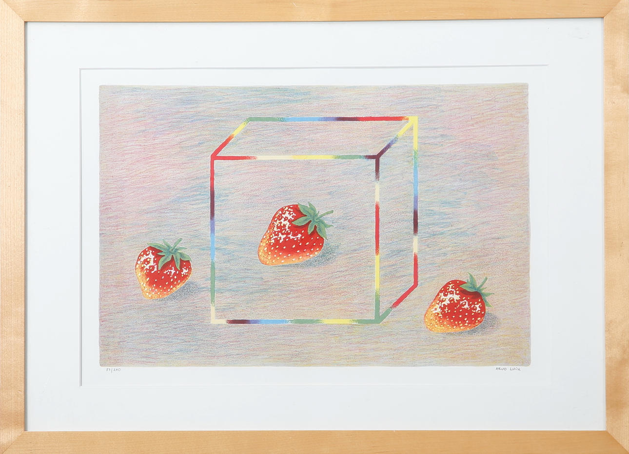 ARVO LUIK. komposition, färglitografi, nr 87/290, signerad Arvo Luik.