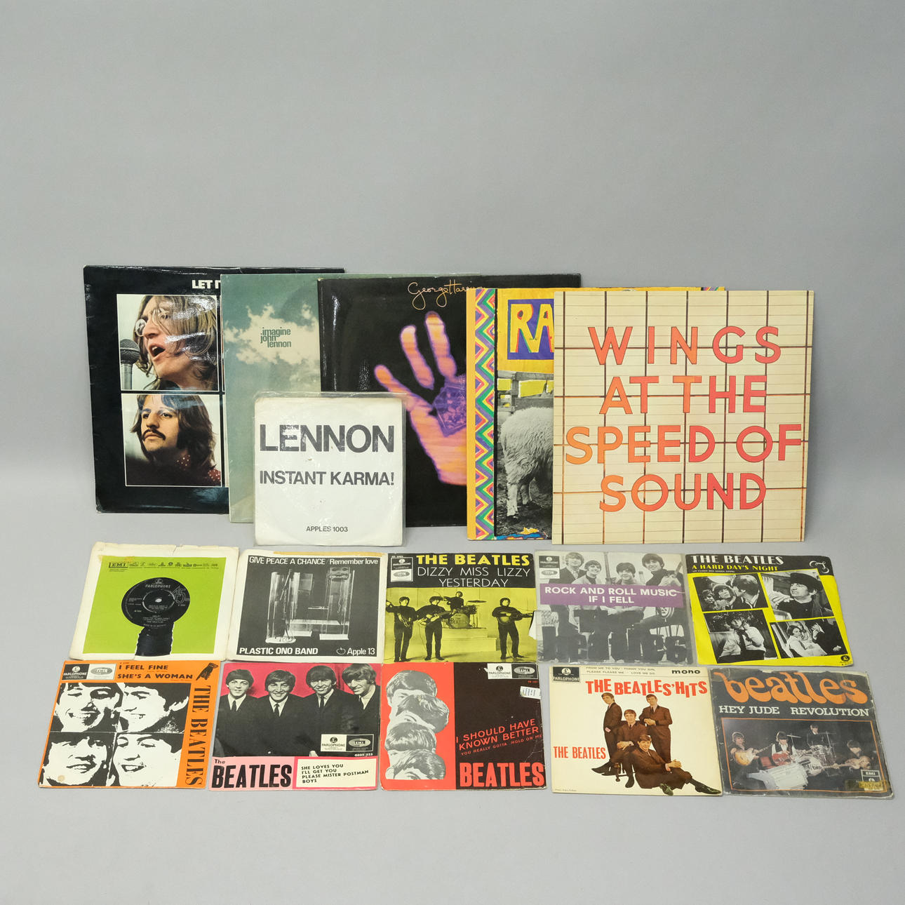 LPS AND SINGLES, BEATLES RELATED.