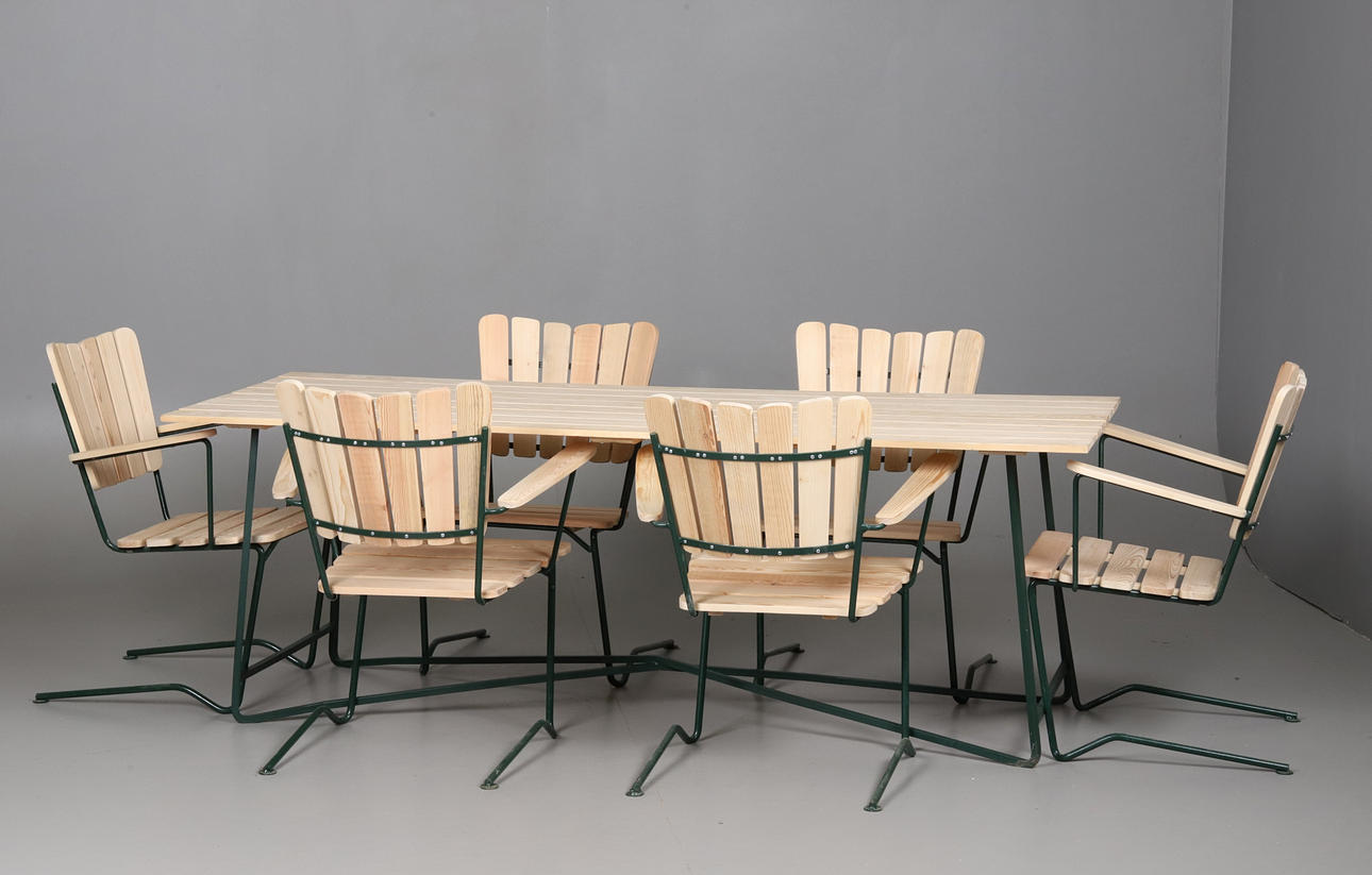 PUUTARHAKALUSTEET, 6 kpl, Pers: design, 1960-luku.