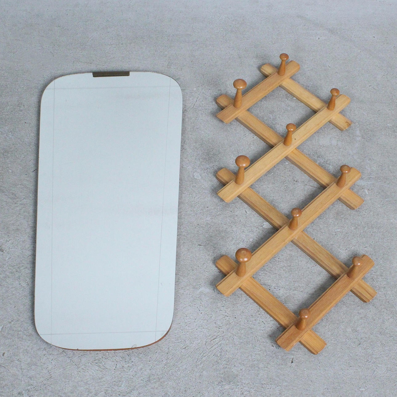 Wardrobe Set - Mirror and Scissor Wardrobe/Wall Hook.