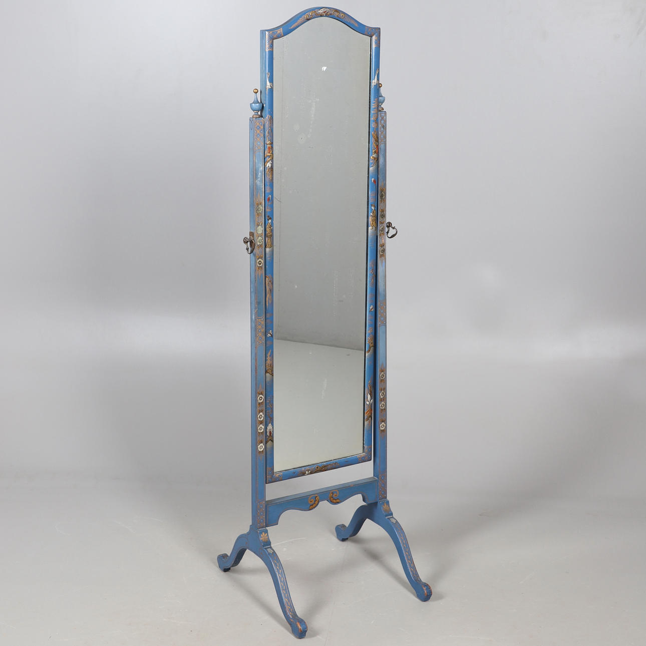 EARLY 20THC CHINOISERIE CHEVAL MIRROR.