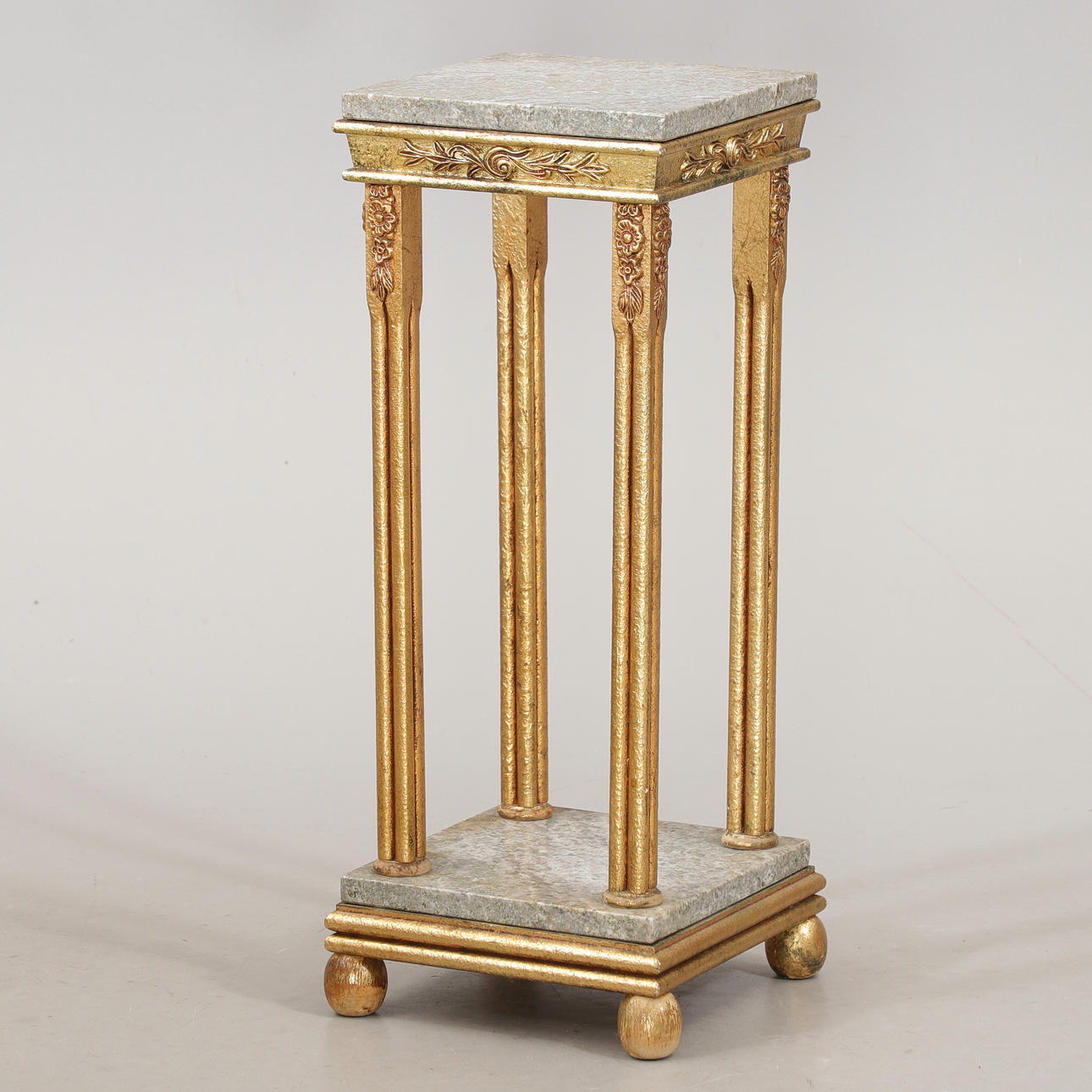 Pedestal with stone panels, mid 20th century.