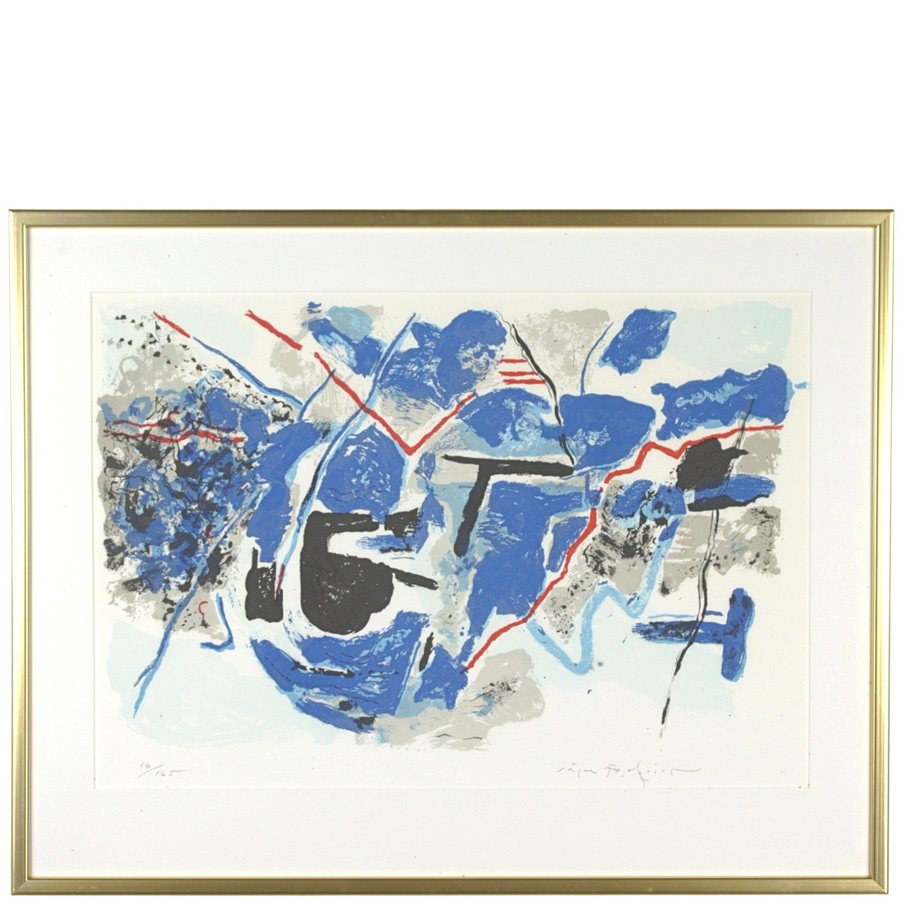 JÖRGEN FOGELQUIST. Lithograph 16/165, composition, signed.