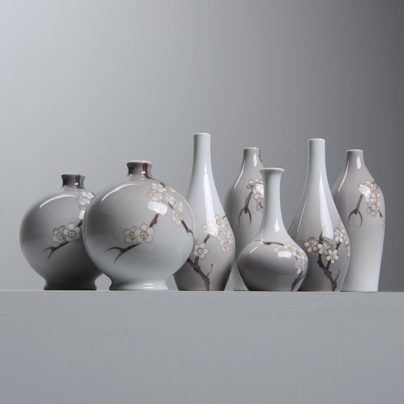 BING & GRÖNDAHL, 7 porcelænsvaser, Danmark.