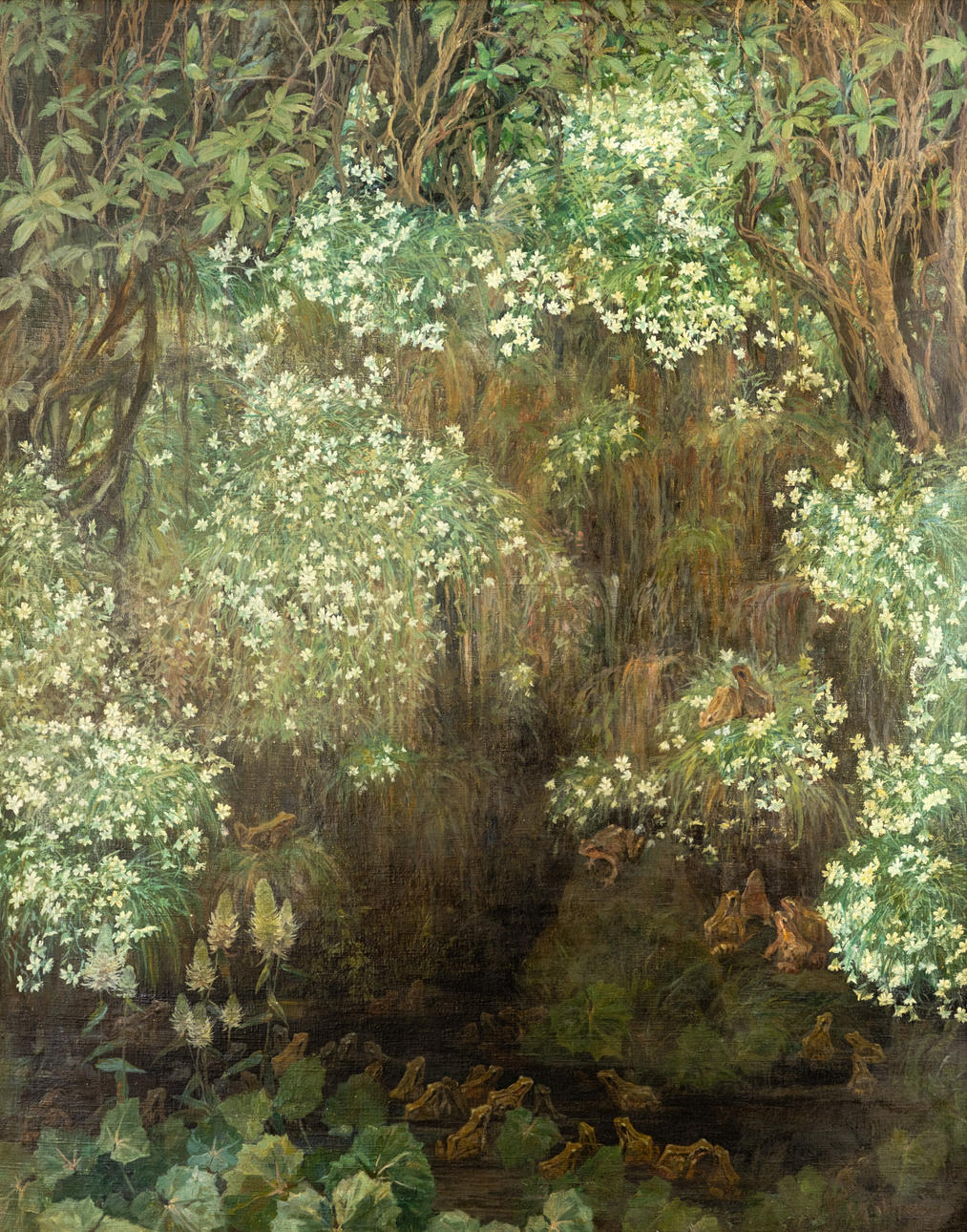 ADOLF HARTEN (1877-1967). Frösche am Teich.