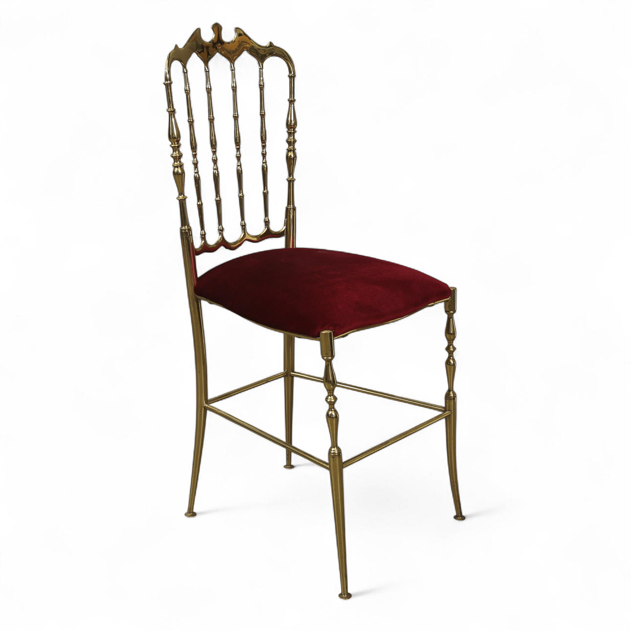 Ein Messingstuhl, Modell Chiavari, Italien.