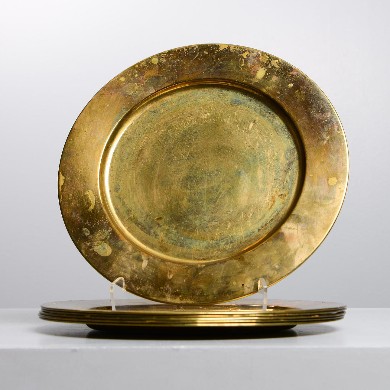 UNDERPLATES, 6 pcs, brass.