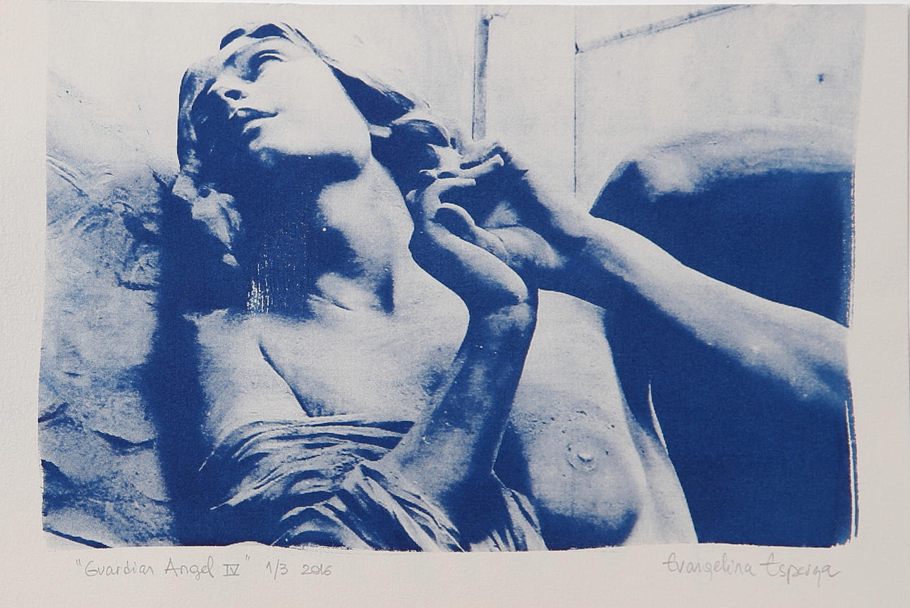 EVANGELINA ESPARZA. "Guardian Angel IV", färglitografi, signerad, numrerad 1/3 samt daterad 2016.