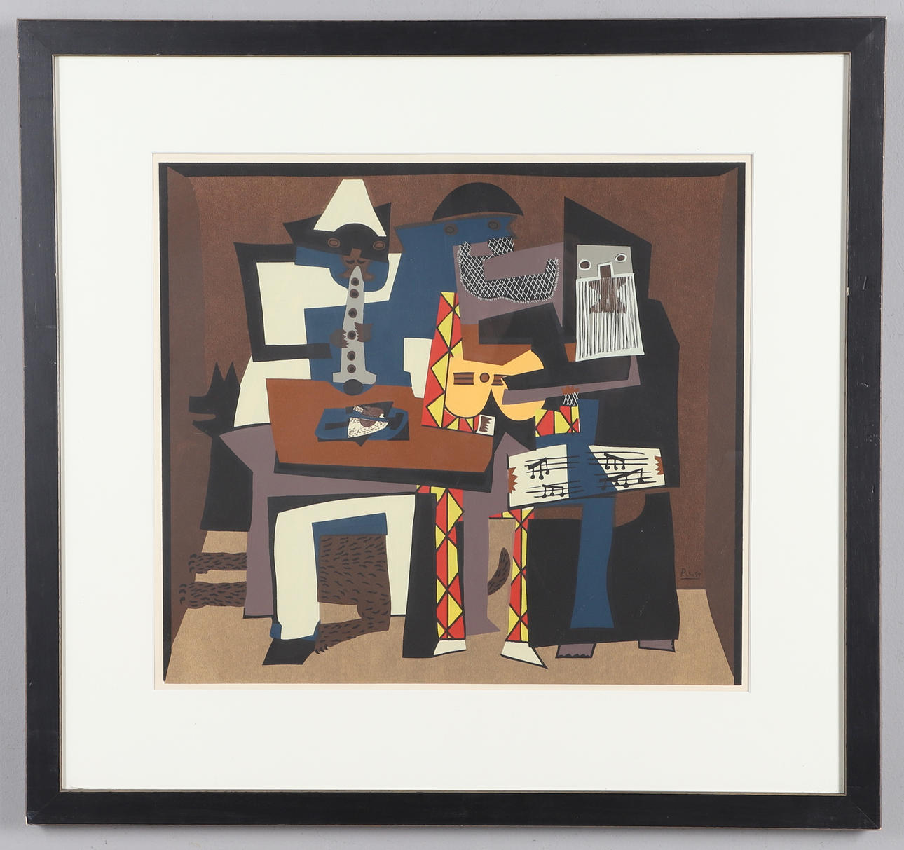 PABLO PICASSO (1881-1973). EFTER. TRE MUSIKER (1921).