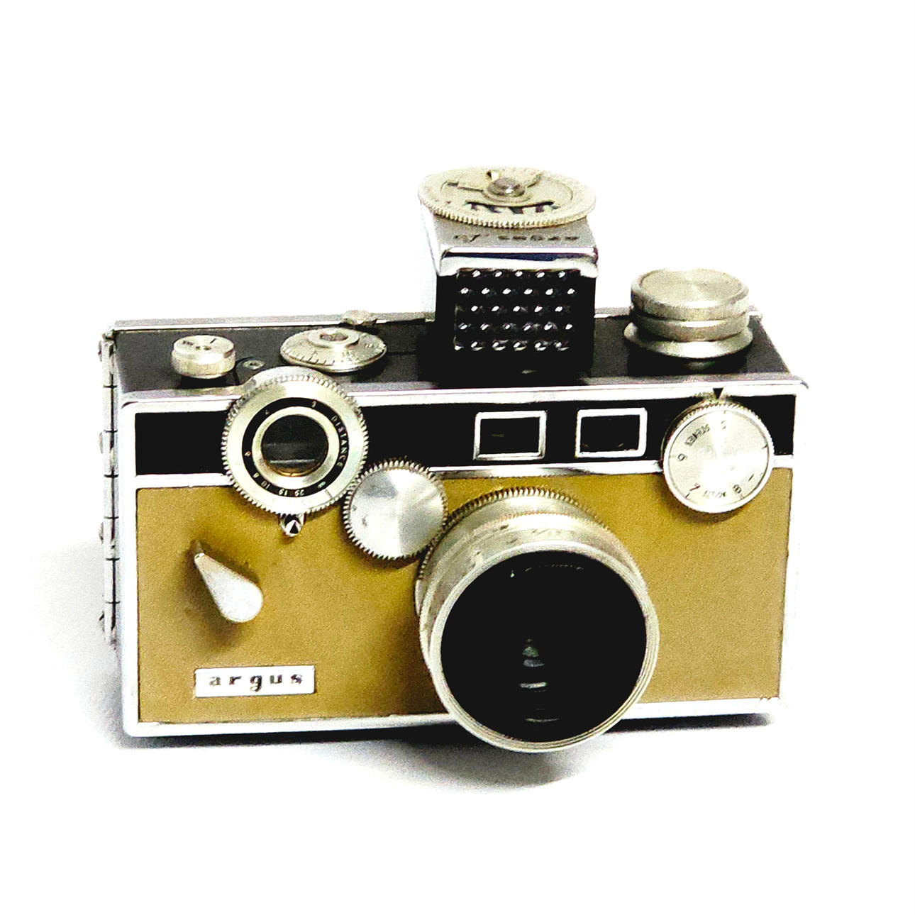 Argus camera with lens and flash.