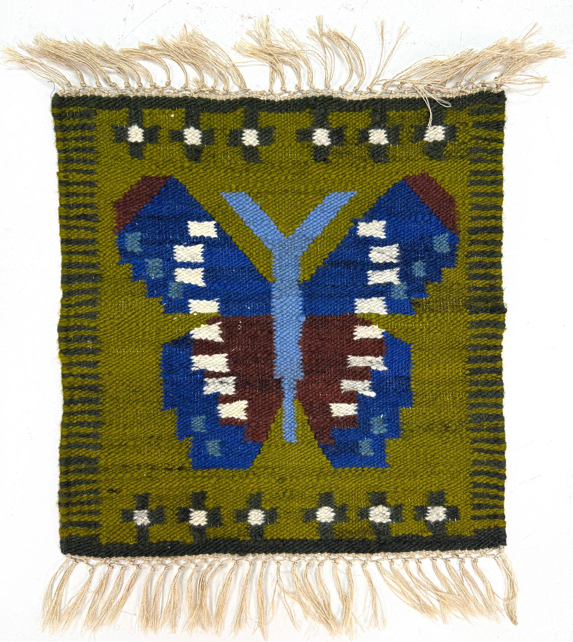 VÄGGBONAD - Fjäril, Plattvävd.