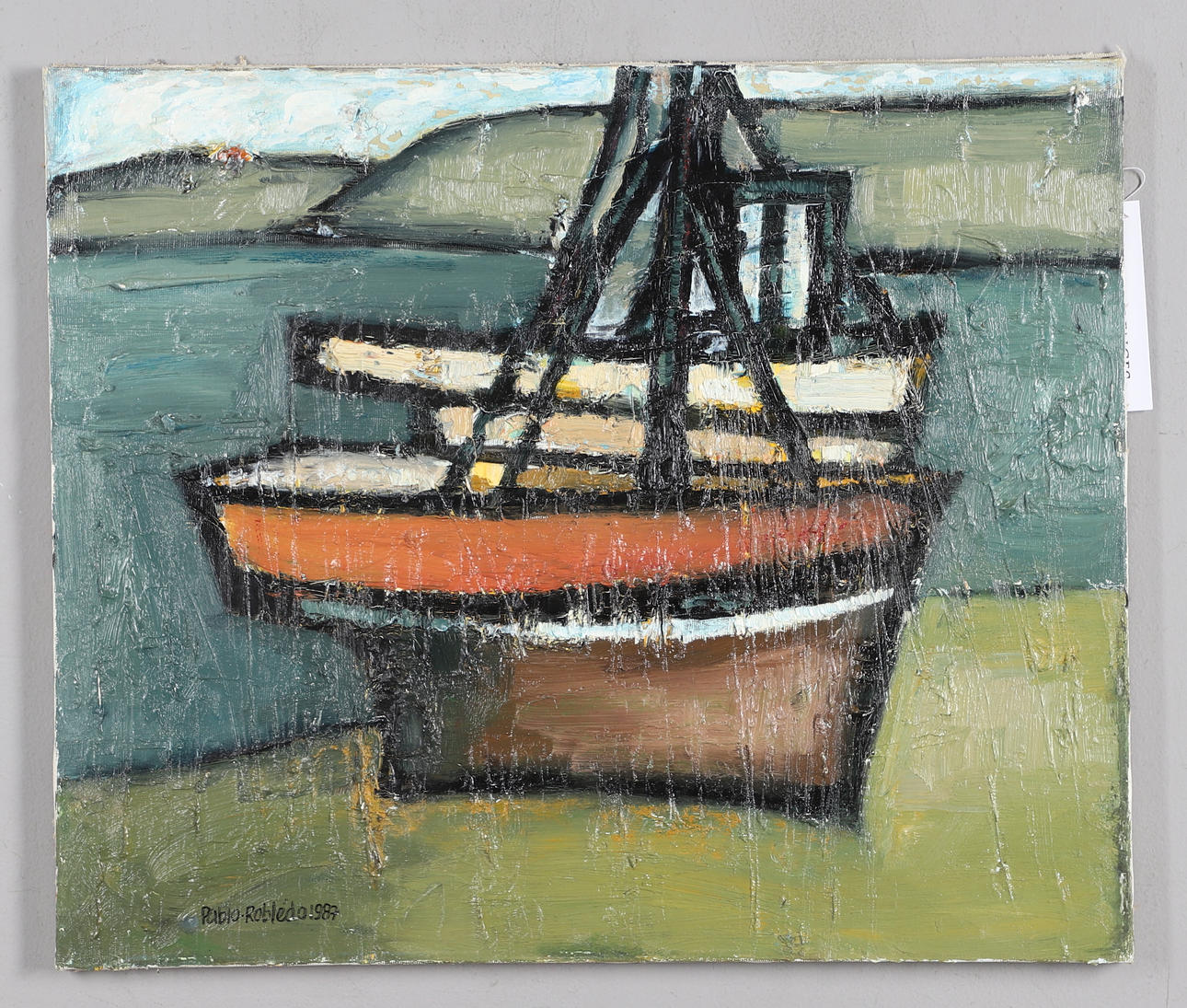 PABLO ROBLEDO (B.1947). BEACHED BOATS.