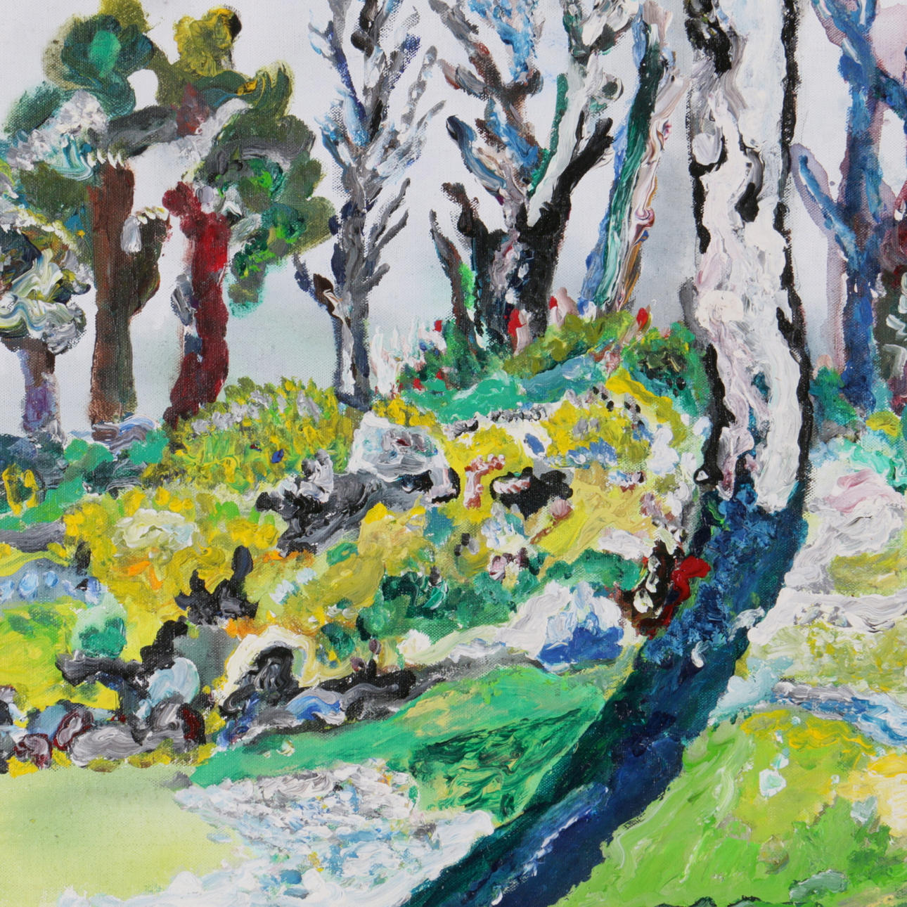 ANDERS FOGELIN. Olja på pannå, "Trädgården", osignerad, 1969.