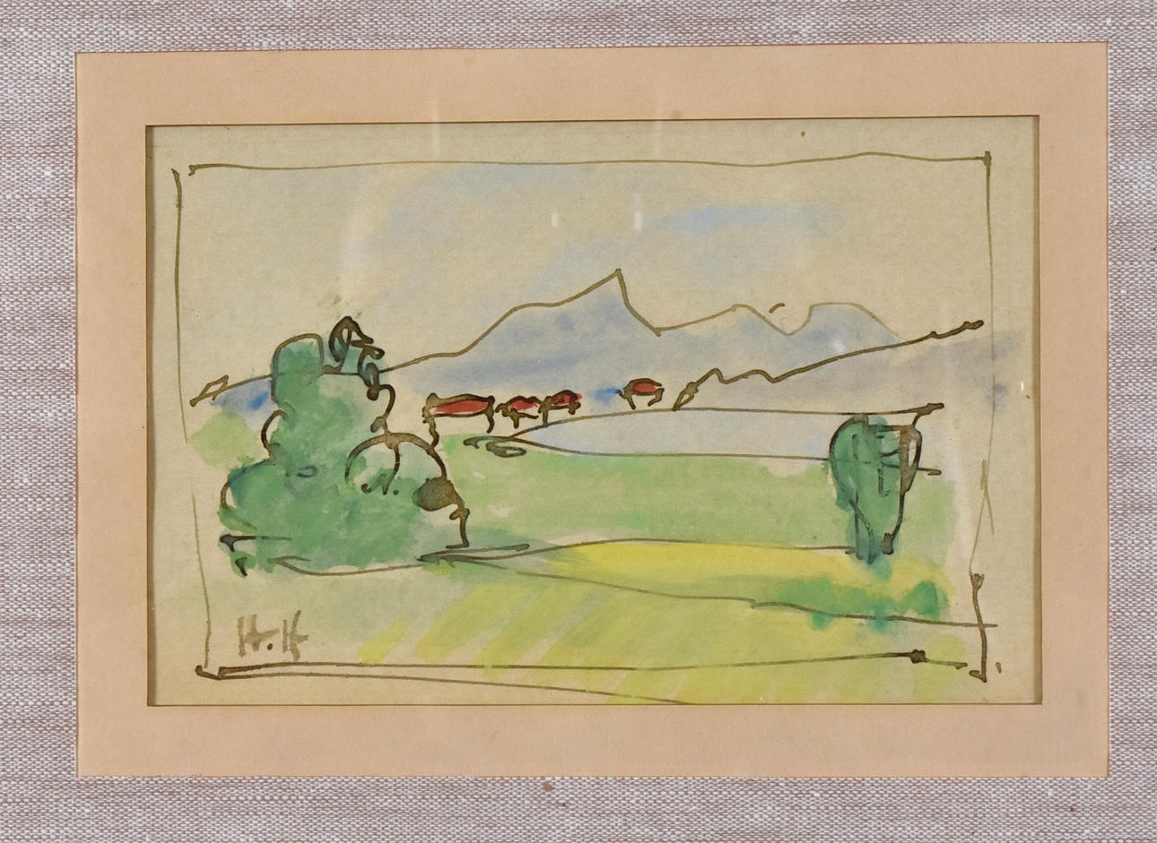 HERMANN HESSE. Watercolor, 2 pcs.