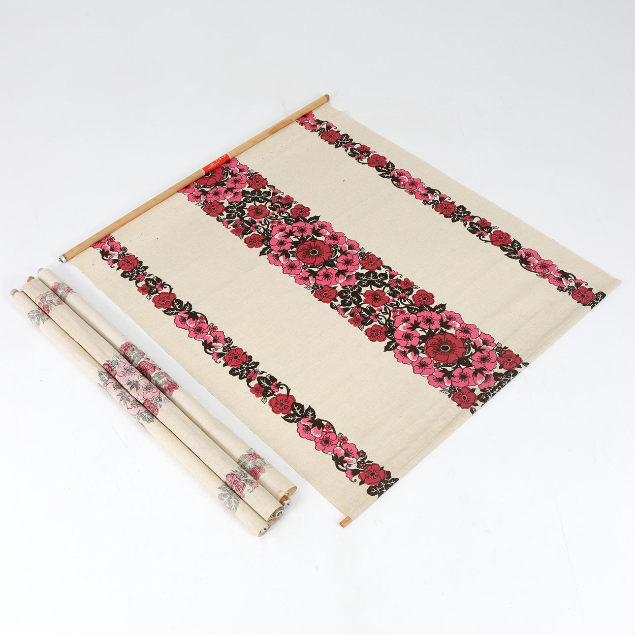 Four linen curtains, 1970s.