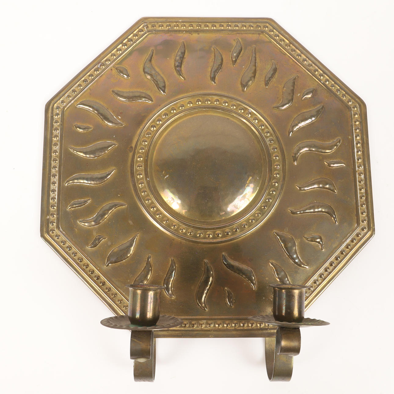 2-armet lysplade, messing, 20. århundrede.