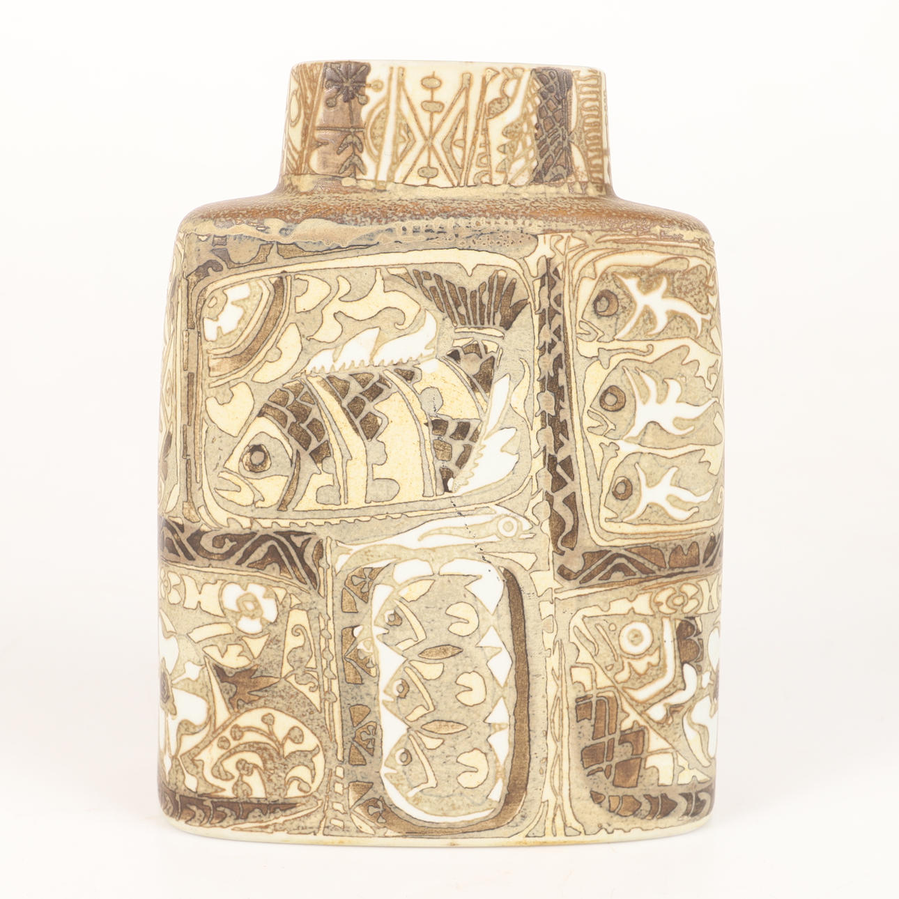 NILS THORSSON. Vase, faience, Aluminia, Denmark.