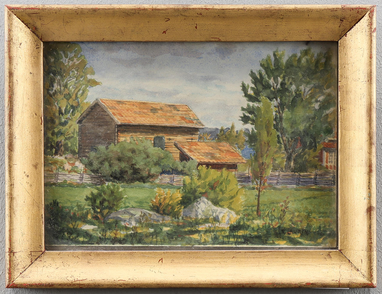 UNIDENTIFIED ARTIST, landscape, signed R. Laurin, dated -16.