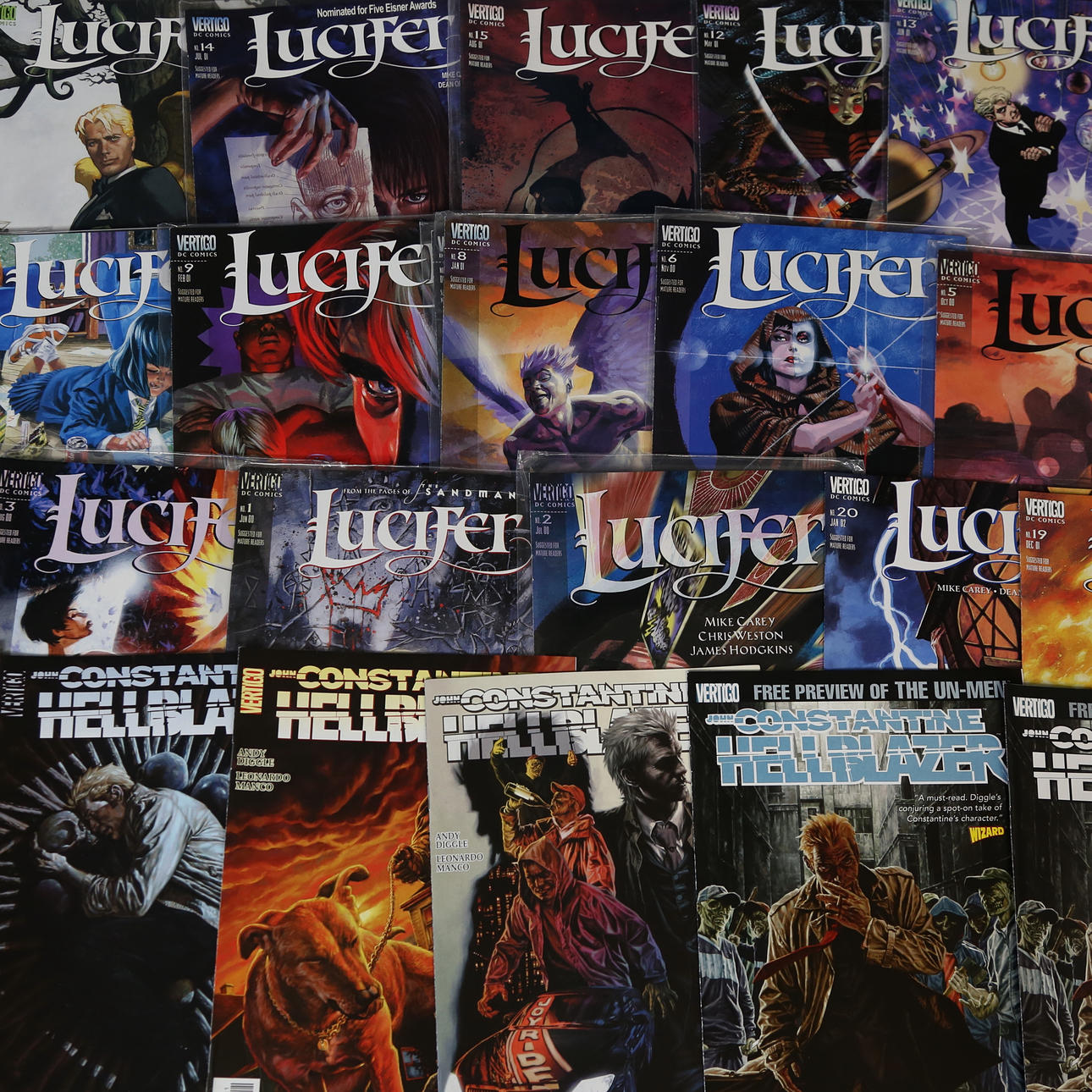 COMIC-BÜCHER, ca. 150 Stück, Hellblazer und Lucifer.