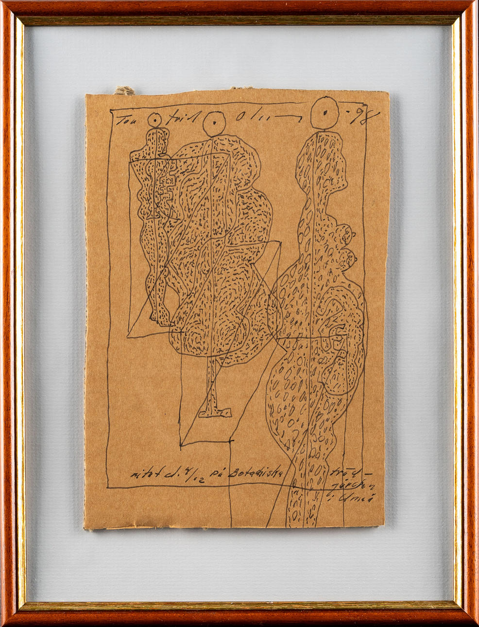 TORFRID OLSSON. Mixed media on paper, composition, signed and dated - 98.
