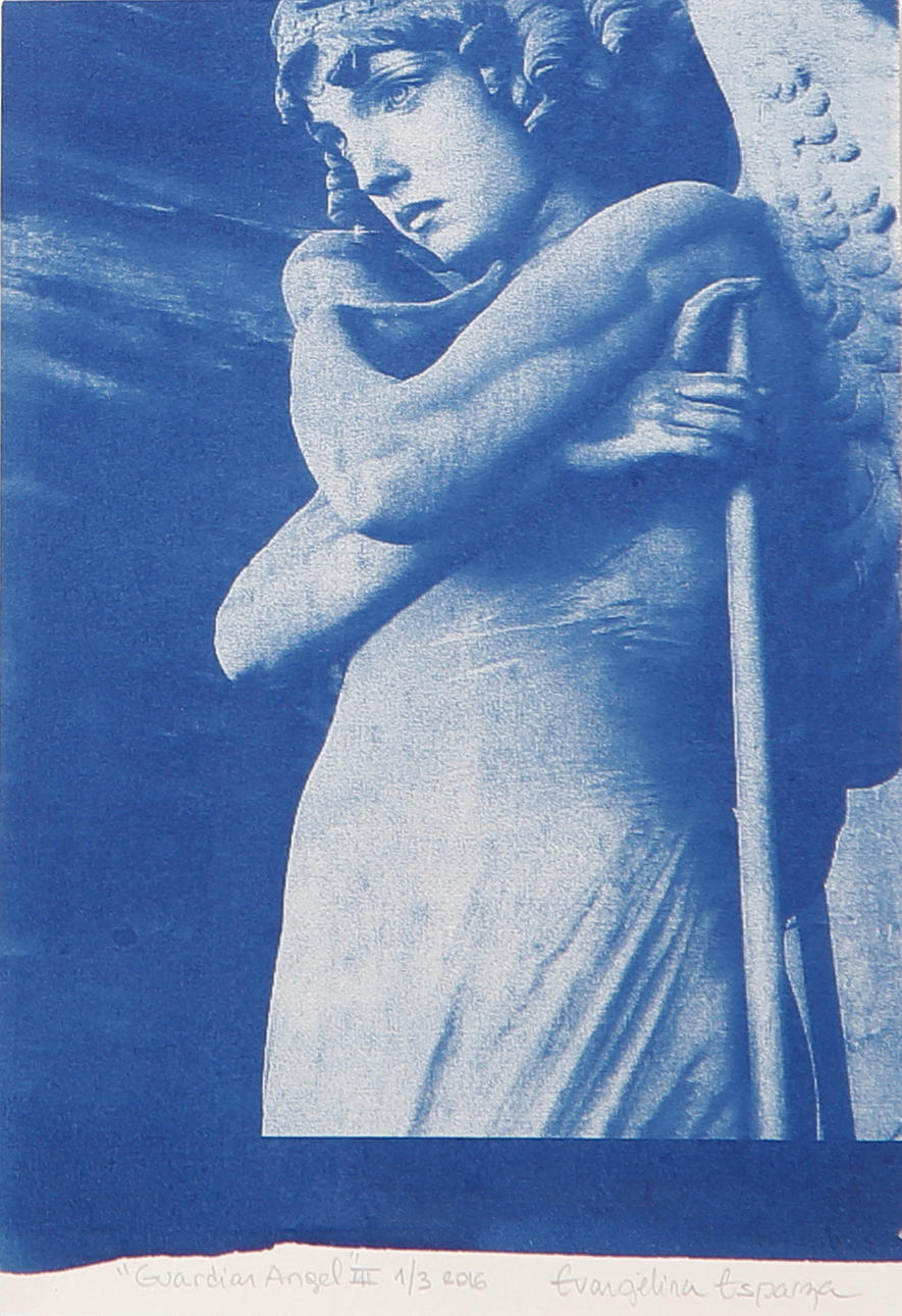 EVANGELINA ESPARZA. "Guardian Angel III", färglitografi, signerad, numrerad 1/3 samt daterad 2016.