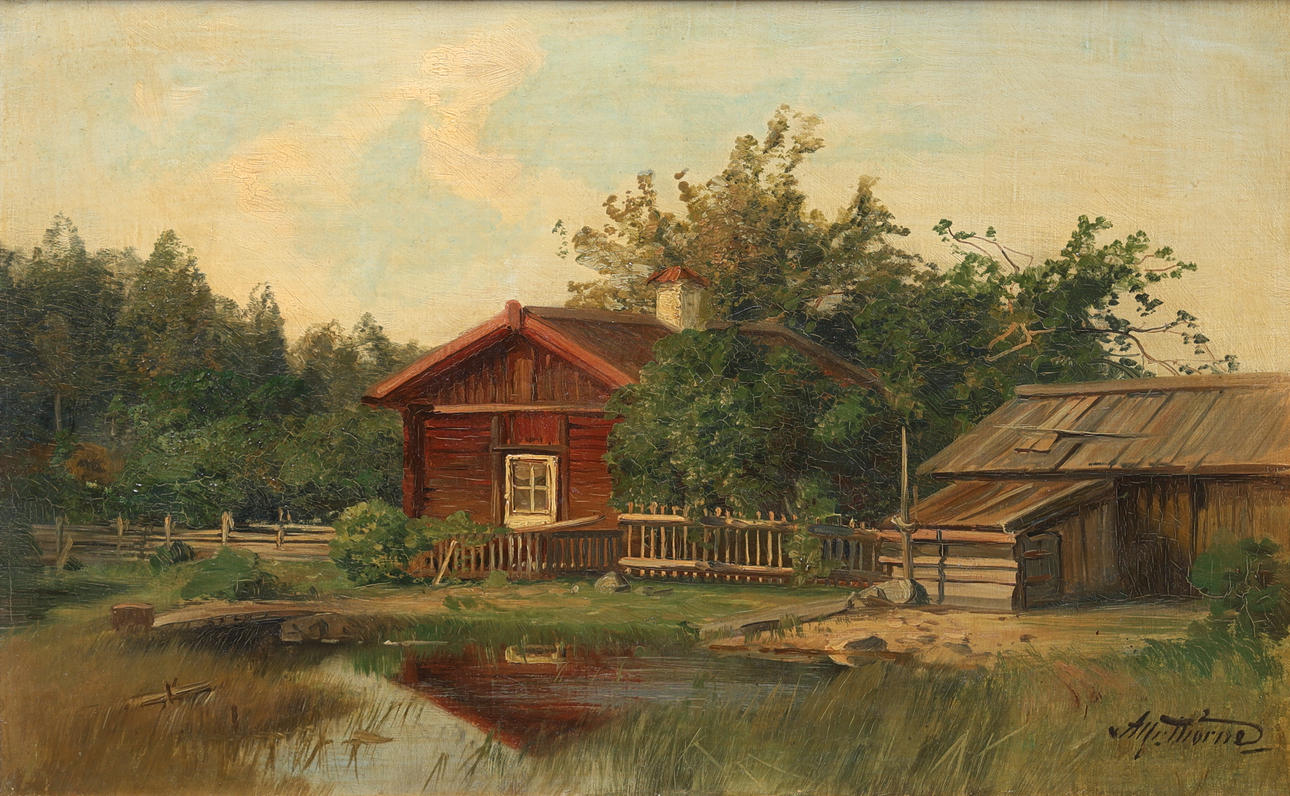 ALFRED  THÖRNE. Oil on canvas, signed.