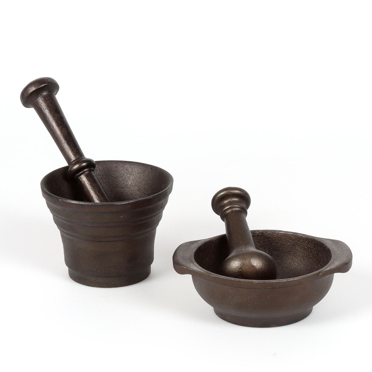 Two cast-iron mortars, Skeppshult, 21st century.