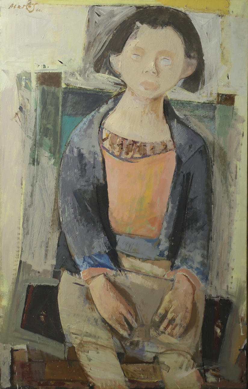 BRUNO MERBITZ, PROF. (1918 BERLIN 1997). sittande flicka.