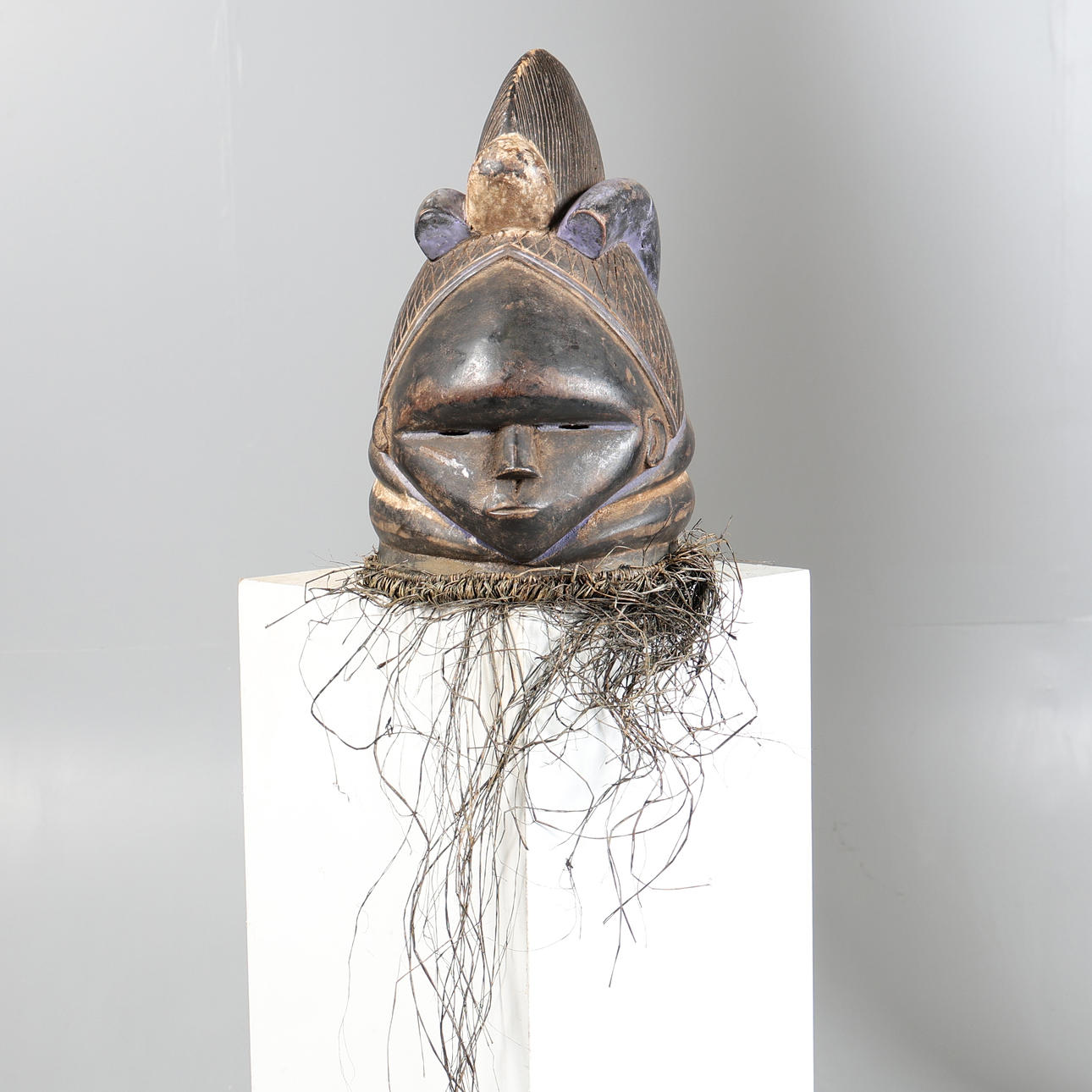A MENDE HELMET MASK, SIERRA LEONE.