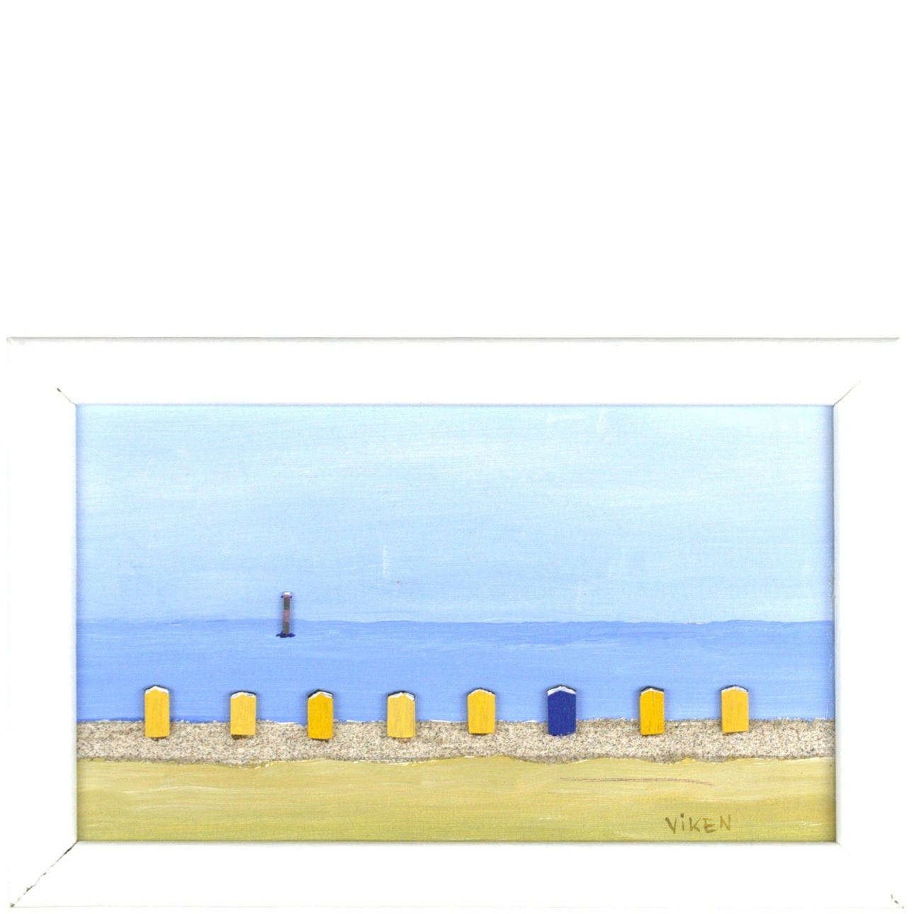 BO HALLONQUIST. Mixed media on panel, “Viken”, monogram signed.