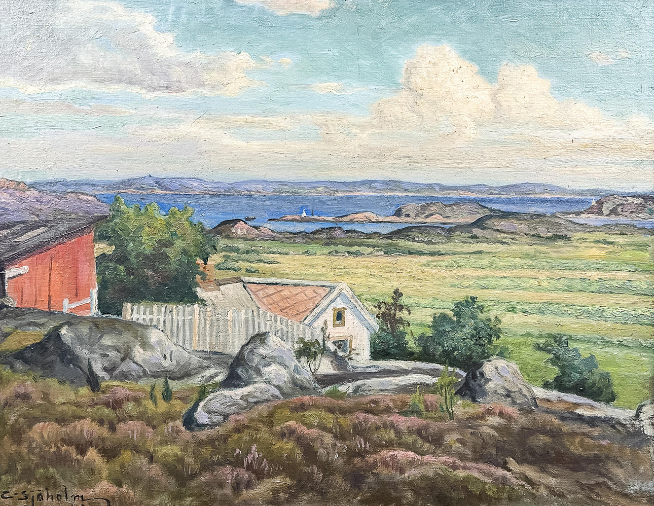 Unknown artist, OIL ON PANEL, signed, deterad-48.