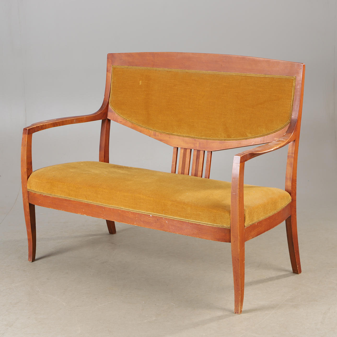 SOFA, bejdset bøg med plyspolstring, Art Nouveau.