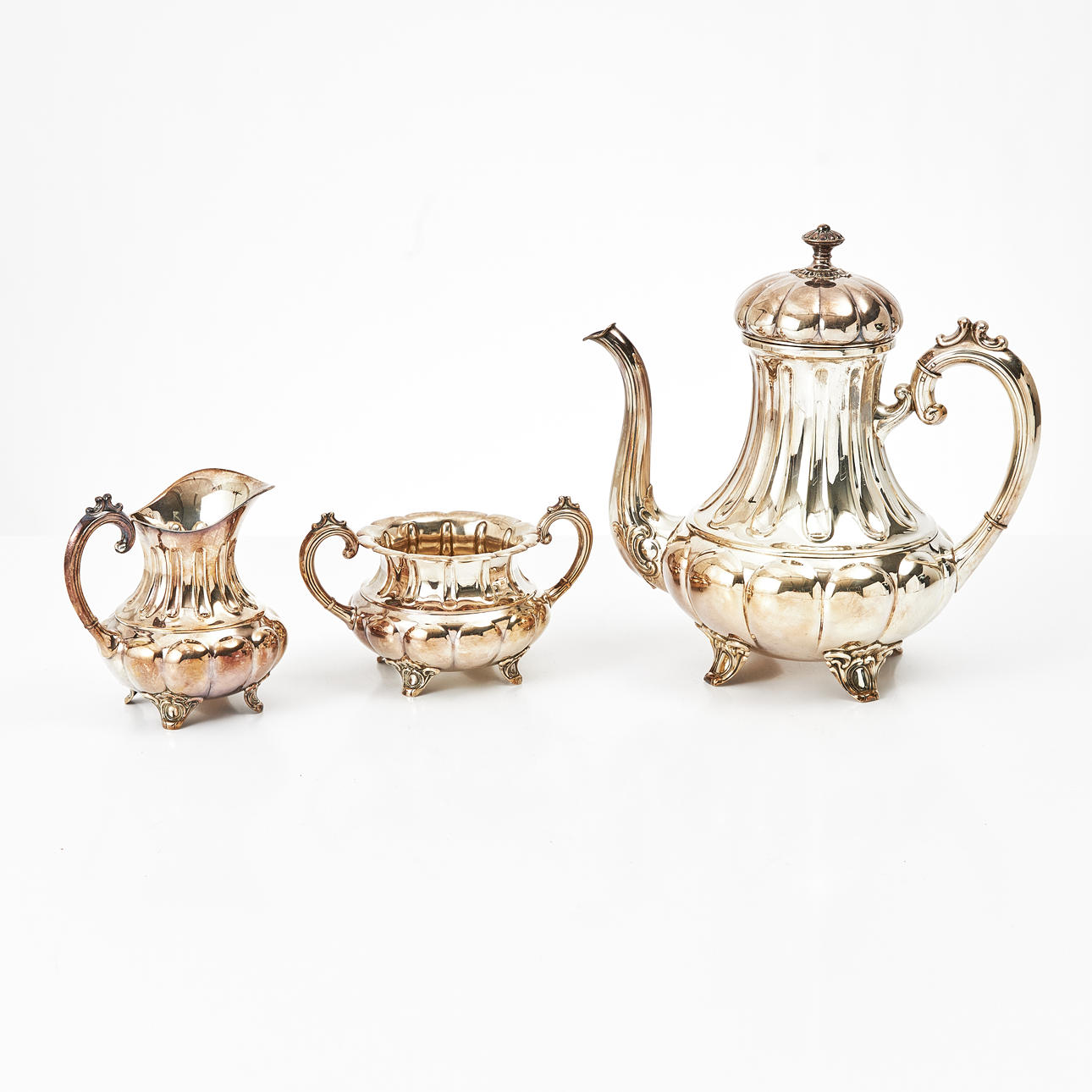 COFFEE SET, 3 dlr, silver, probably Theodor Olsens Eftf Bergen.