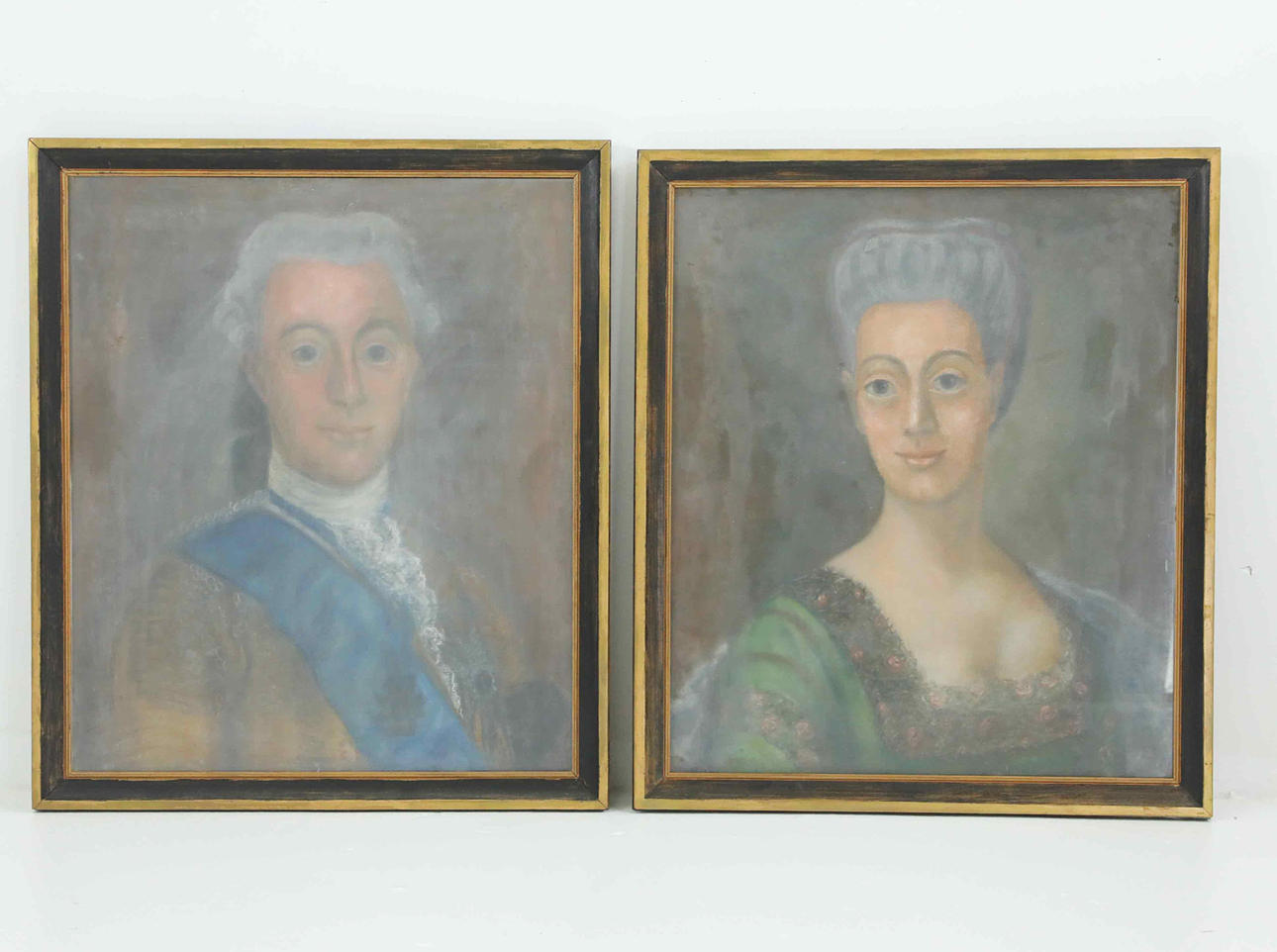 OIDENTIFIERAD KONSTNÄR. portrait, Gustav III and Sofia Magdalena, pastel, unsigned.