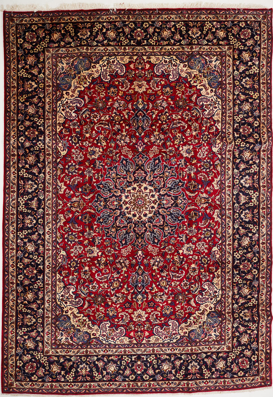 ORIENTTEPPICH. Kashan, persisch, halbantik, ca. 408x284 cm.