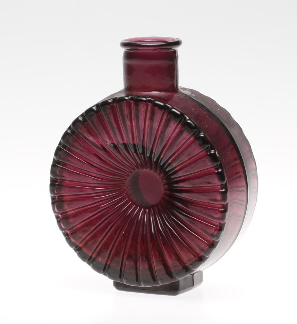 SOLFLASKA, lila glas, Helen Tynell, Riihimäen, Lasi, Finland.