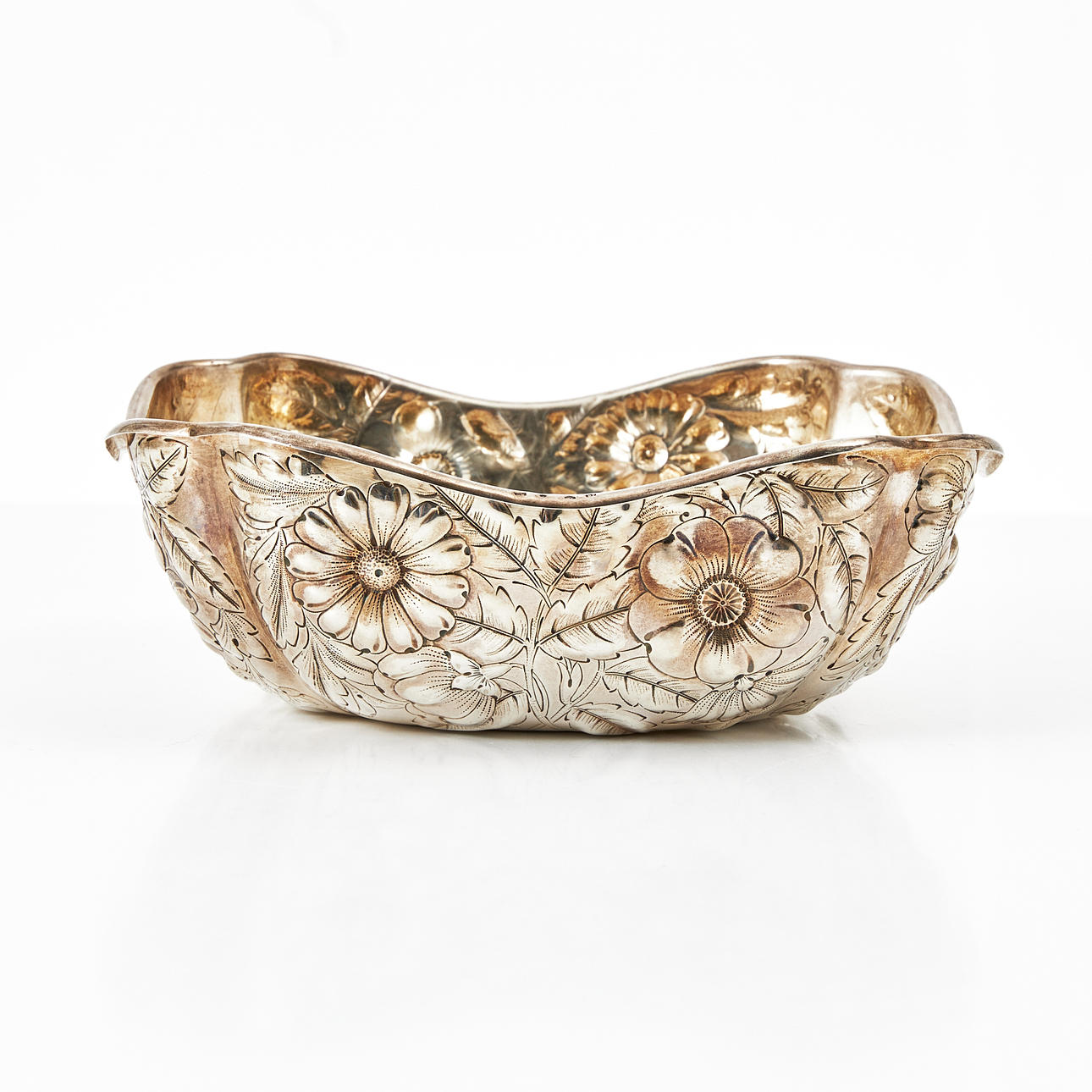 SKÅL, sterlingsilver, Birmingham, floraldekor.