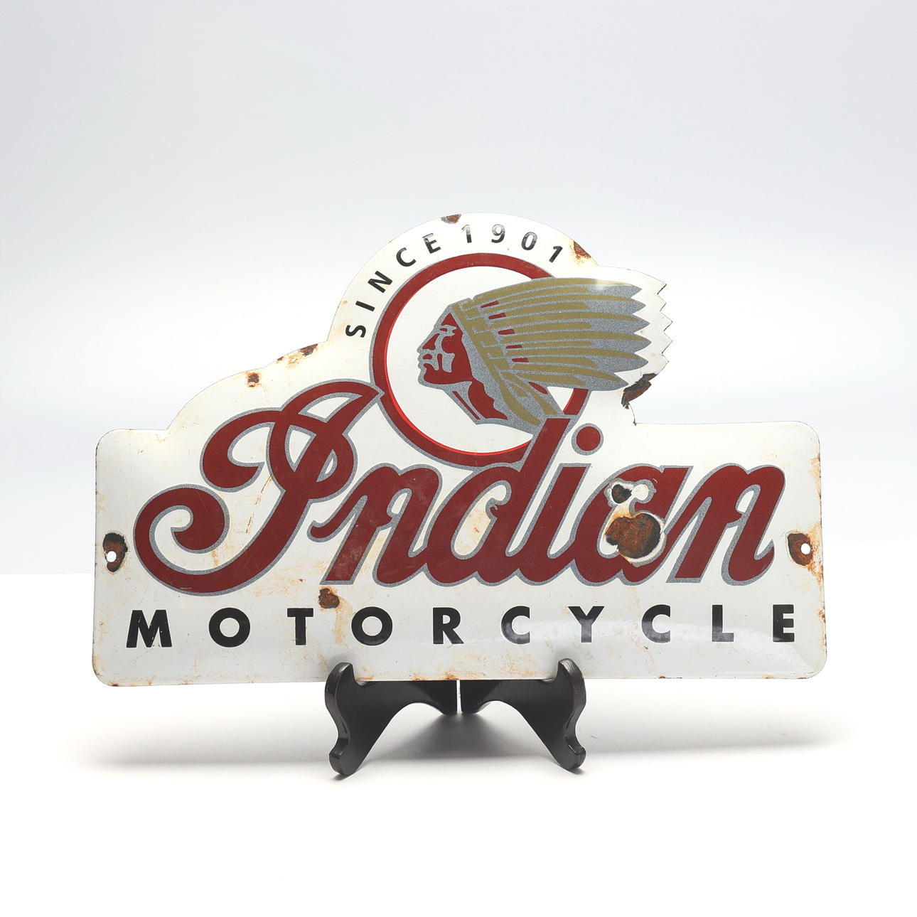 Enamel plate INDIAN MOTORCYCLE, 20th century.