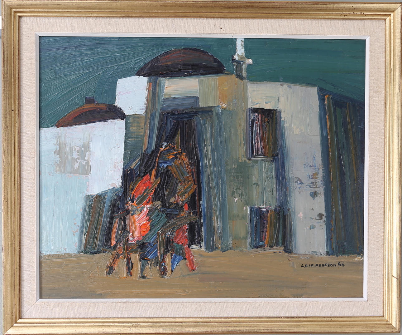 LEIF PERSSON. Moské Rodos, olja på pannå, signerad och daterad 66.