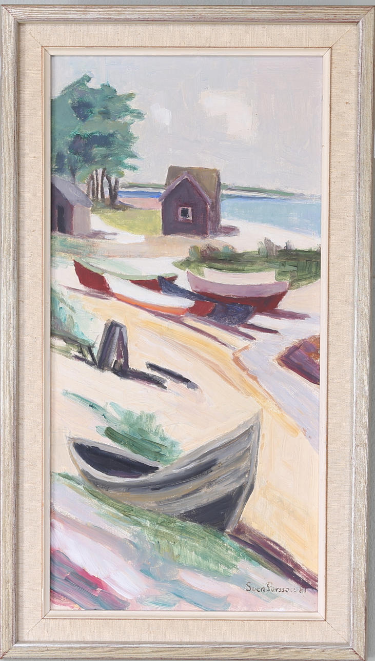 SVEN PERSSON. "Byrum Öland", olja på duk, signerad.