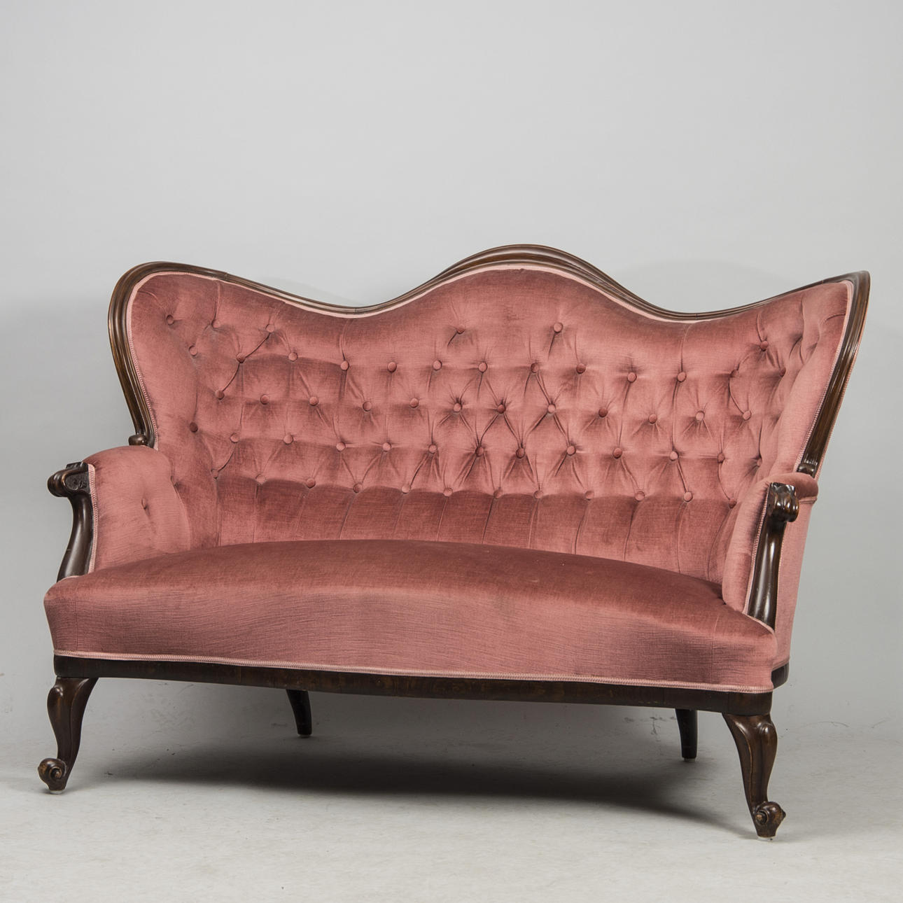 SOFFA, mahogny/plysch, nyrokoko.