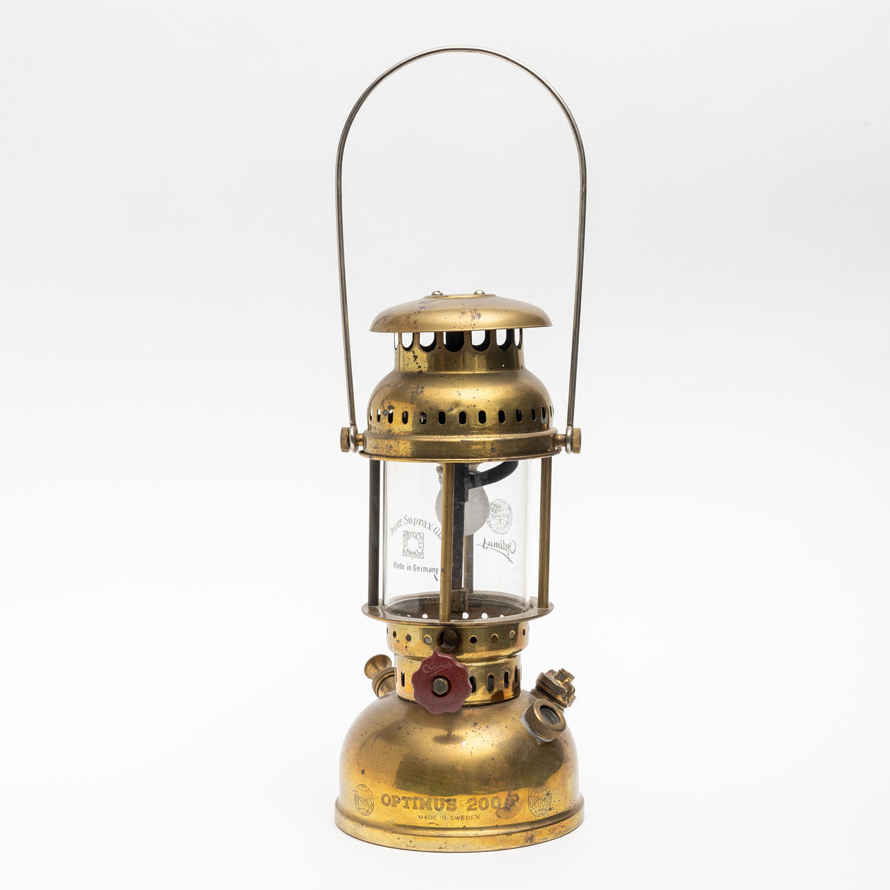 LINTERNA DE TORMENTA, Optimus 200 P, de latón.