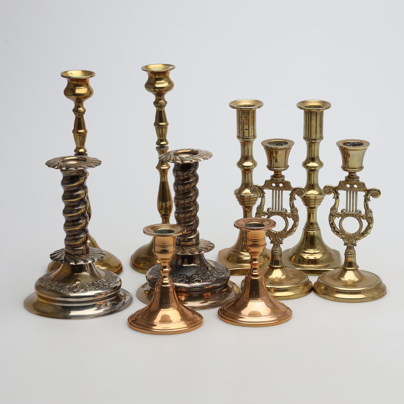 LJUSSTAKAR, 5 par, metall.