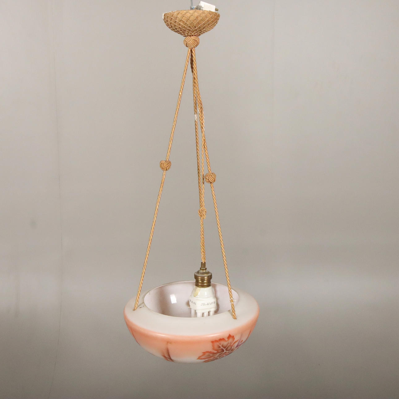A glass ceiling lamp from the first half of the 20th century.