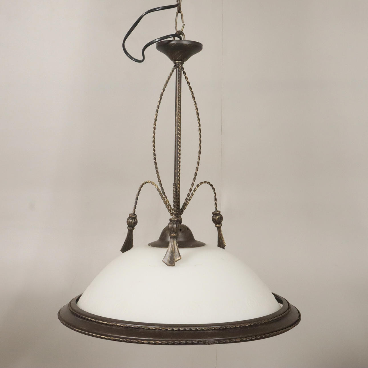 CEILING LAMP, glass/ metal.