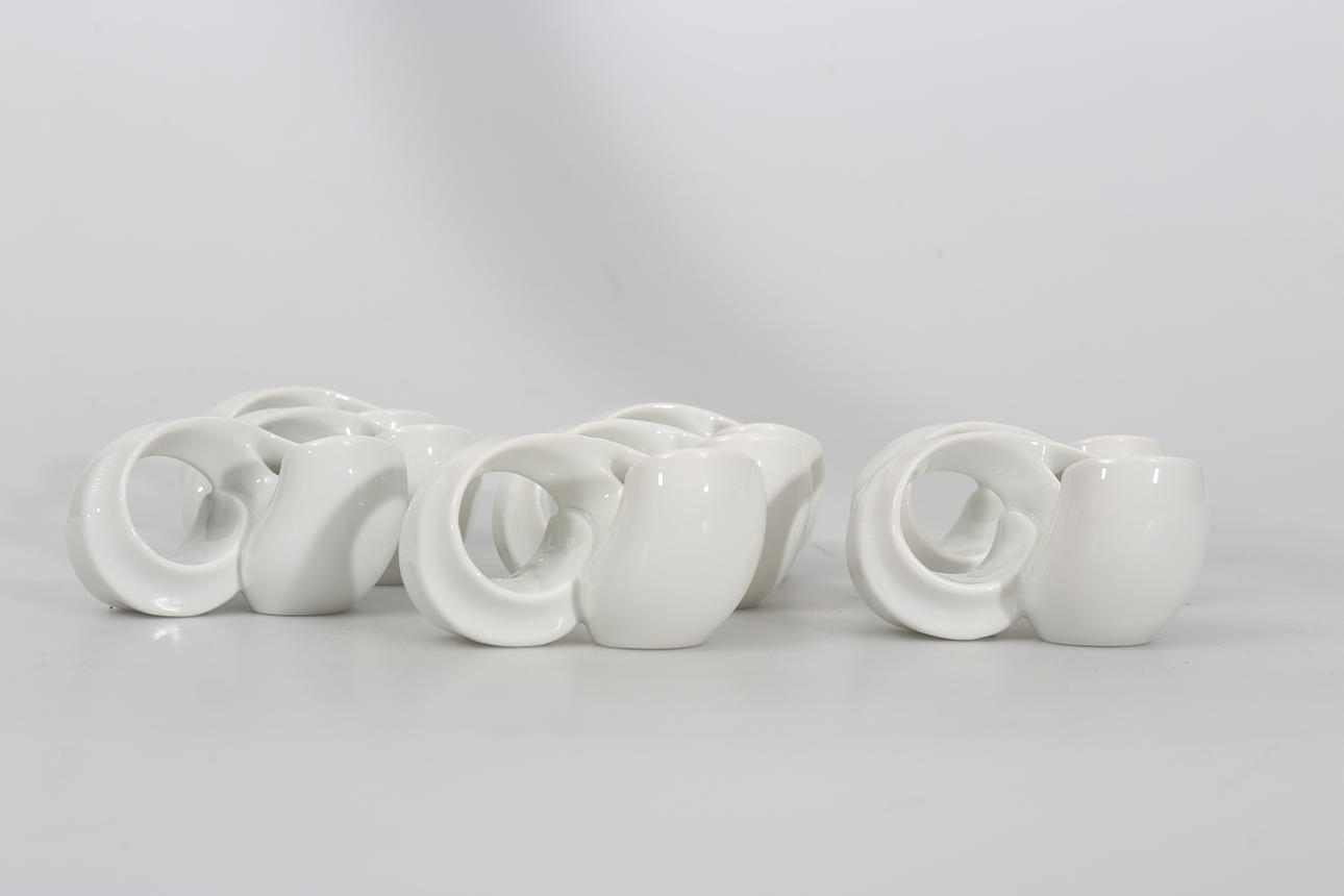 KUVERTVASER OCH SERVETTHÅLLARE, porslin, 8 stycken, Rosenthal.