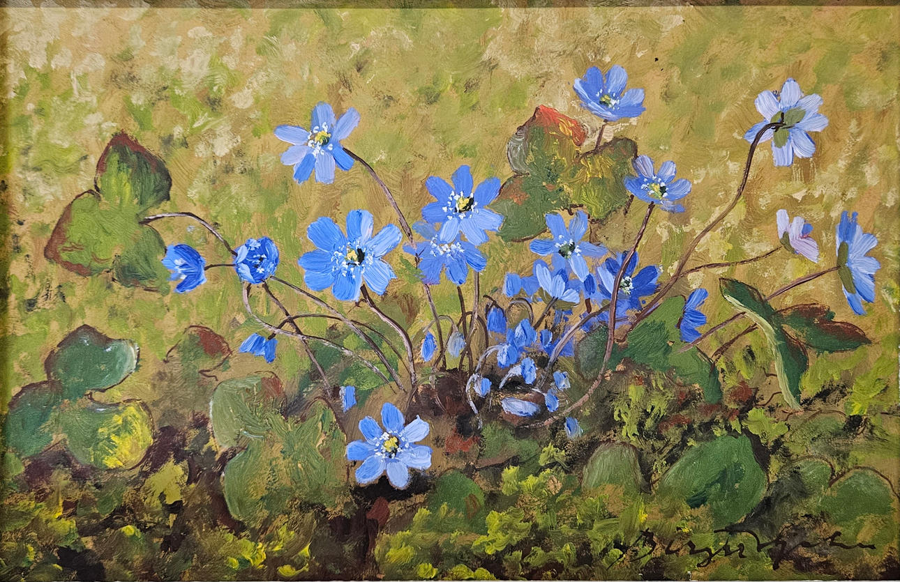 BIRGER HJELM. Wind Turnips. Oil on panel, signed.