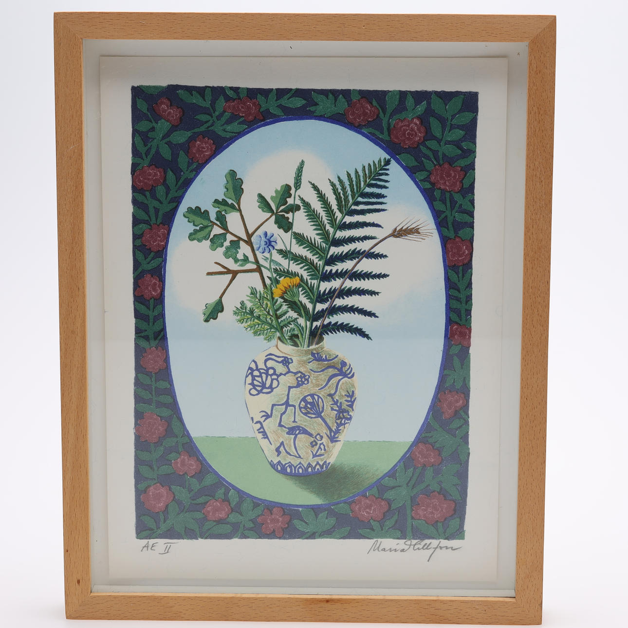 MARIA HILLFON. LITHOGRAPHY, signed.