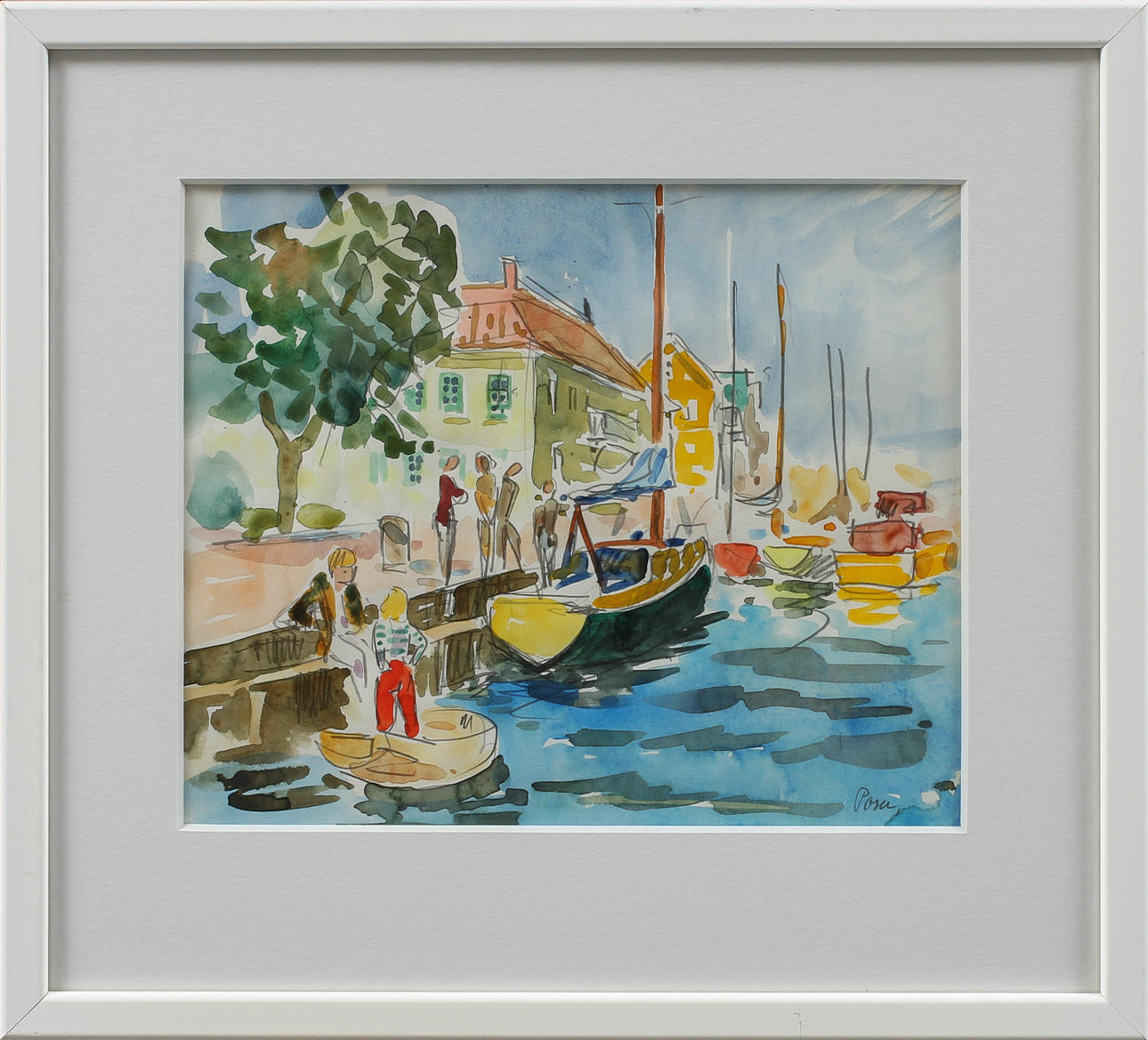 MARTIN POSER. 2 st, akvarell, signerade.