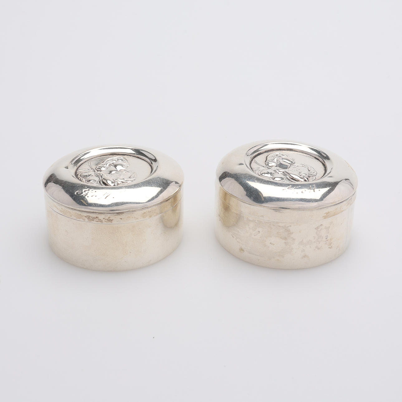 ÆSKER, ET PAR, SØLV, GUSTAV DAHLGREN, MALMÖ 1861.